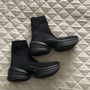 Michael Kors Platform Black Stretch Boots -9.5